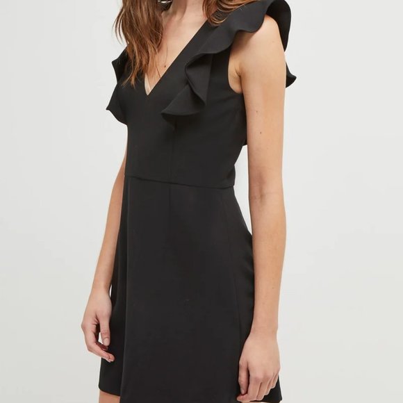 FRENCH CONNECTION Whisper Ruffled V-Neck Mini Dress - Picture 4 of 8